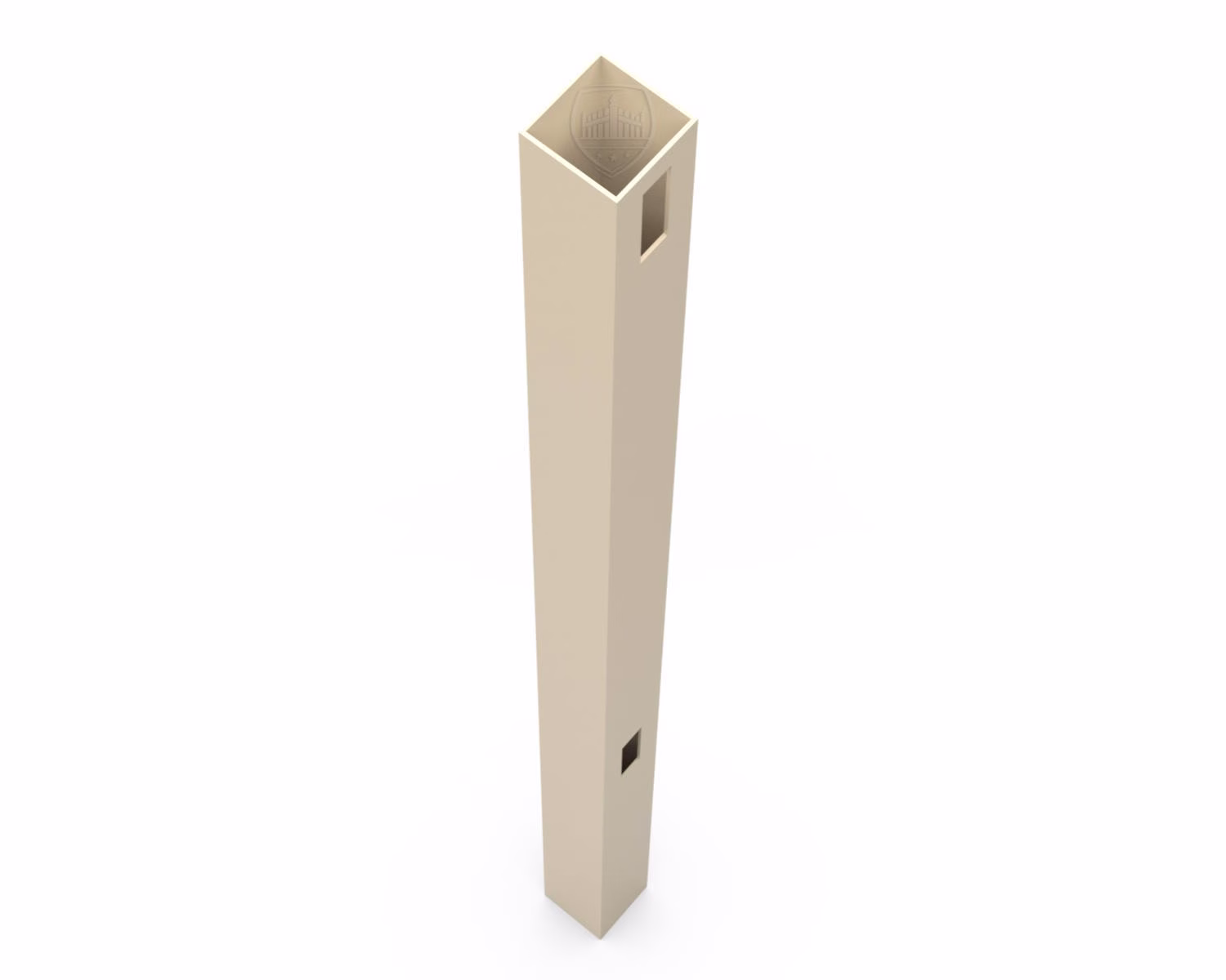 Tan Vinyl End Gate Fence Post